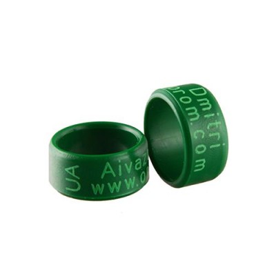 RING personalized PLASTIC laser engraved, color GREEN