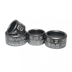 RING personalized ALUMINIUM laser engraved, color GREY