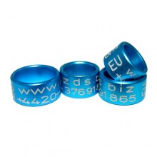 RING personalized ALUMINIUM laser engraved, color BLUE