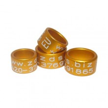 RING personalized ALUMINIUM laser engraved, color YELLOW/ORANGE/GOLD