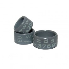 RING personalized PLASTIC laser engraved, color GREY